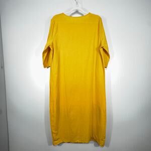 Yellow Dress XXL Linen-Look Minimalist Sculptural Simplicity Chic